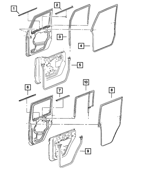 Body Structure Welds, Weatherstrips, Seals, Sealers and Adhesives for 2017 Jeep Wrangler #0