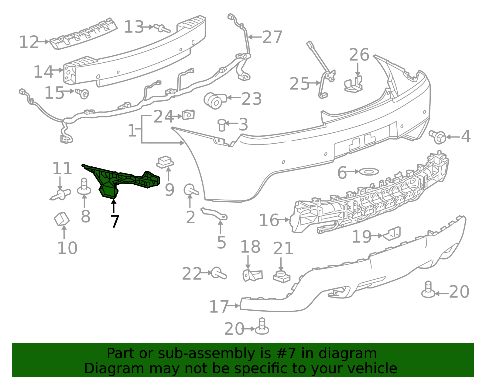 Genuine GM Rear Bumper Side Bracket For 2014-2015 Chevy Camaro – Driver Side 23186325