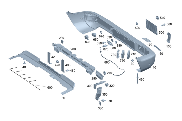 4658852400 - Bumper/Fender/Hood: Bumper, Rear for Mercedes-Benz: G500, G550, G580, G63 AMG Image image