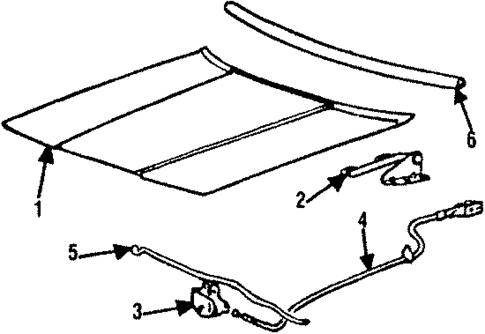 Hood & Components for 1987 Mitsubishi Galant #0