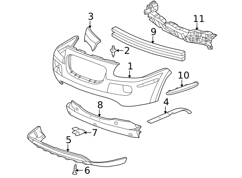 Bumper & Components - Front for 2007 Buick Terraza #0