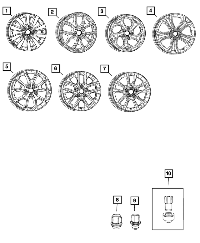 68580437AA - Wheels: Aluminum Wheel, Front Or Rear for Mopar Image image