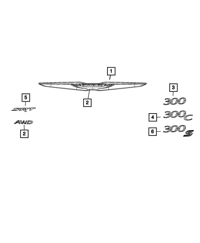 68633339AA - Exterior Ornamentation: Decklid Emblem for Mopar Image