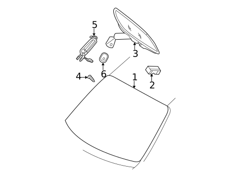 Glass - Windshield for 2001 Chrysler Town & Country #0