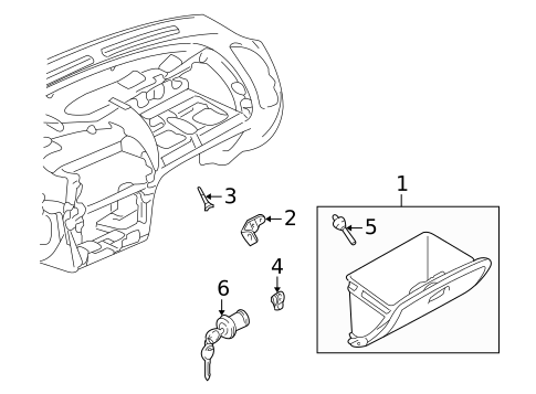 Glove Box for 2005 Mitsubishi Montero #1