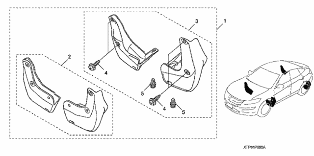 Splash Guard (2) for 2015 Honda Crosstour #0