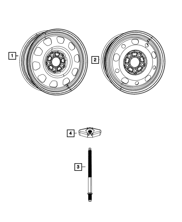 5105876AA - Wheels: Spare Tire Hold Down for Mopar Image image