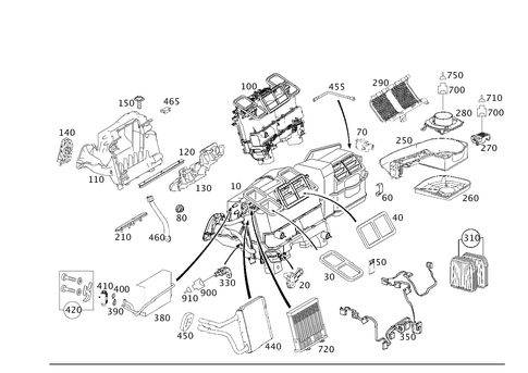 Heater and Evaporator Housing with Blower and Wiring Harness for 2009 Mercedes-Benz E 320 #0