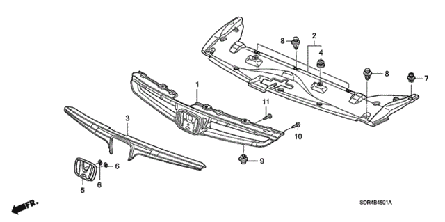 Front Grille ('06-) for 2007 Honda Accord #0
