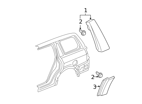 Exterior Trim - Quarter Panel for 2007 Honda Pilot #0