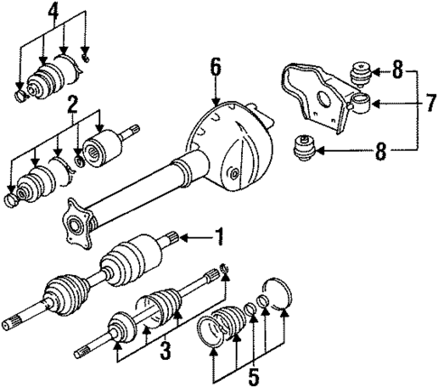 Carrier & Front Axles for 1995 Isuzu Trooper #0