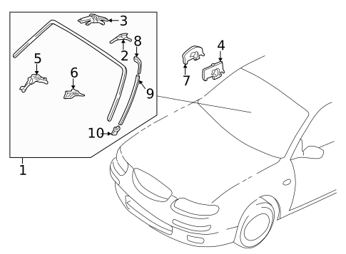 Reveal Moldings for 2001 Mazda Millenia #0