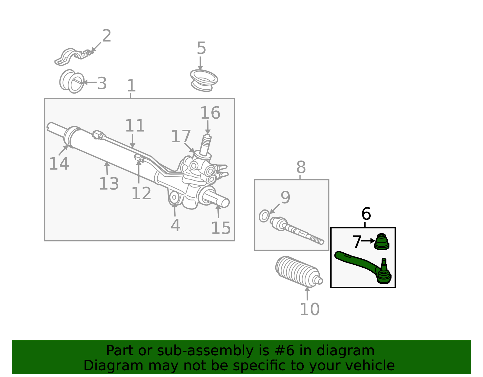 Detroit Axle Front Inner Tie Rod End Links (Pair) – For Honda Pilot 2009-2015