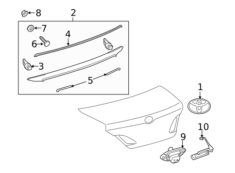 Exterior Trim - Trunk for 2011 Toyota Avalon #0