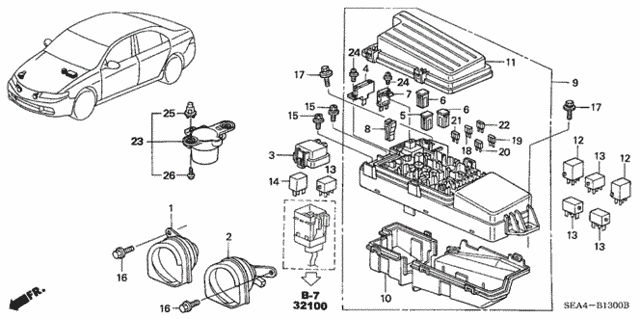 Control Unit (Engine Room) for 2004 Acura TSX #0