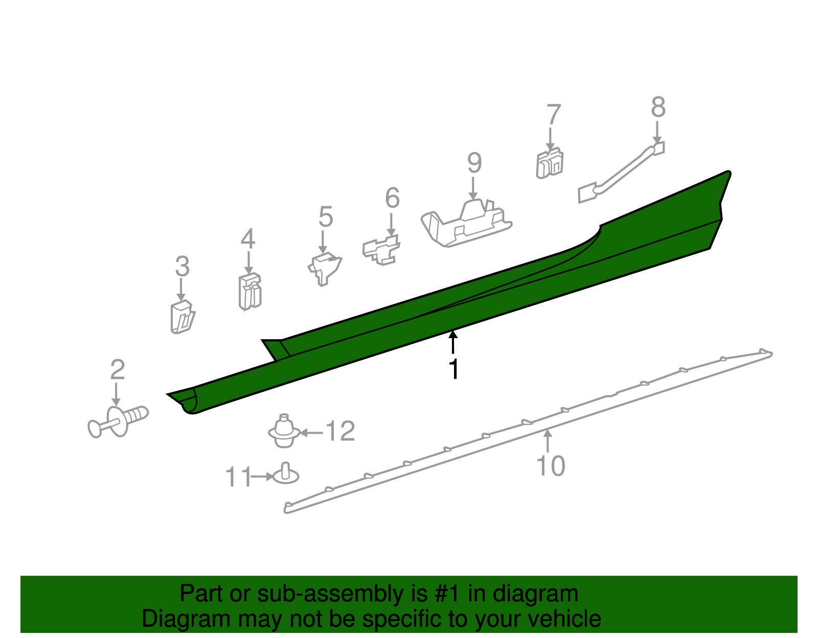 M Genuine OEM Rocker Molding | 205-698-10-54-9999 | Fits