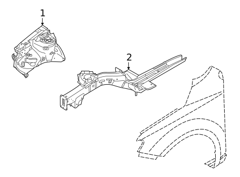 Structural Components & Rails for 2010 Kia Forte Koup #0