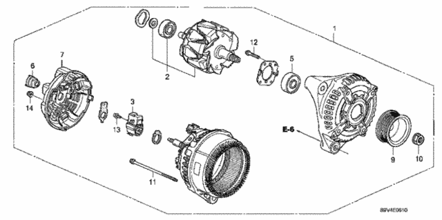 Alternator (Denso) (-'04) for 2004 Honda Pilot #0