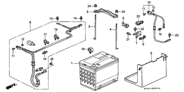 Battery (V6) for 1995 Honda Accord #0