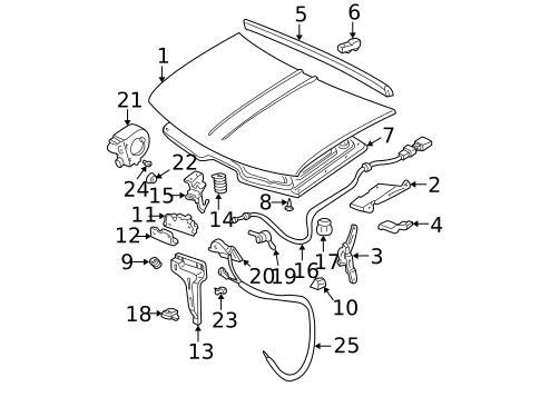 Hood & Components for 1995 Chevrolet K2500 Pickup #0
