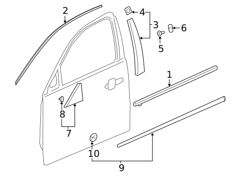 Exterior Trim - Front Door for 2017 Buick LaCrosse #0
