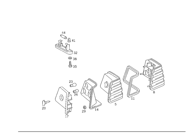 1248200364 - Electrical System: Tail Lamp for Mercedes-Benz: 200, 200D, 260E, 280E, 300CE, 300D, 300E, 400E, 500E Image image