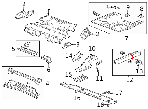 Rear Floor & Rails for 2016 Buick Verano #0