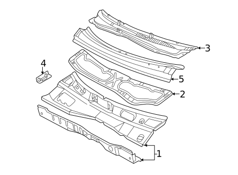 Cowl for 1999 Chevrolet Cavalier #0