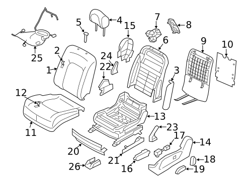 Driver Seat Components for 2012 Nissan Murano #2