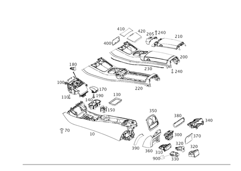 Housing with Tray, Armrest, and Ashtray for 2017 Mercedes-Benz Maybach S550 #0