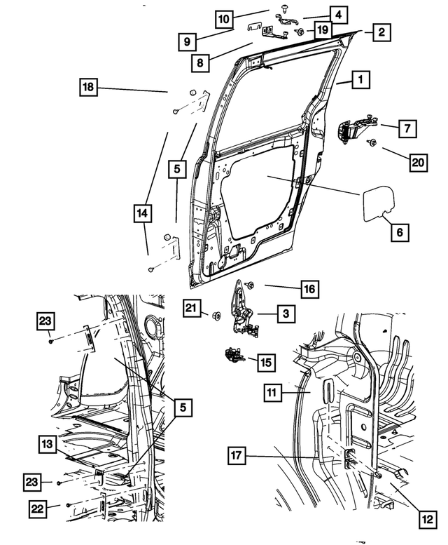 5020699AG - Doors, Door Mirrors and Related Parts: Sliding Door, Left for Mopar Image