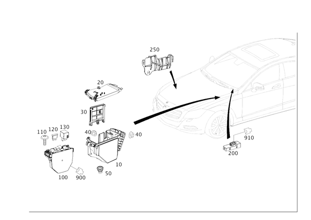 2125400324 - Electrical Equipment and Instruments: Equipment Compartment for Mercedes-Benz: CLS400, CLS550, CLS63 AMG, CLS63 AMG S, E250, E350, E400, E550, E63 AMG, E63 AMG S Image image
