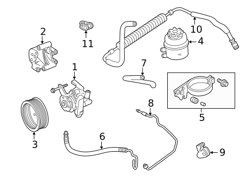 Pump & Hoses for 1999 Jaguar Vanden Plas #0