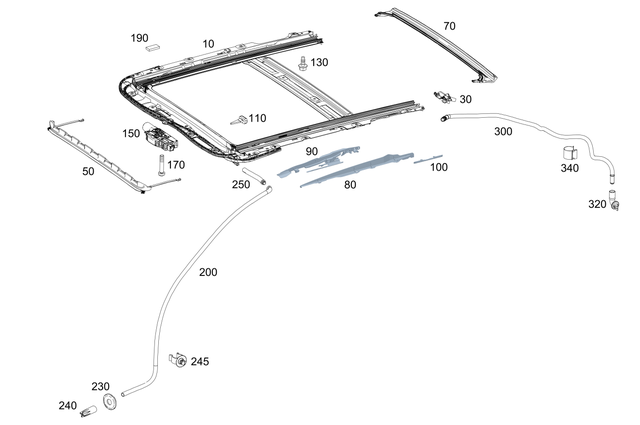 2057809500 - Sliding Sunroof: Moulding for Mercedes-Benz: C350e, C400, C450 AMG, C63 AMG, CLS450, CLS53 AMG, E300, E350, E43 AMG, E53 AMG, E63 AMG S Image image