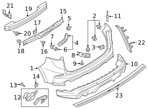 Bumper & Components - Rear for 2021 Ford Edge #0