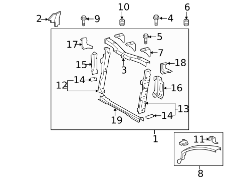 Radiator Support for 2009 Scion xB #0