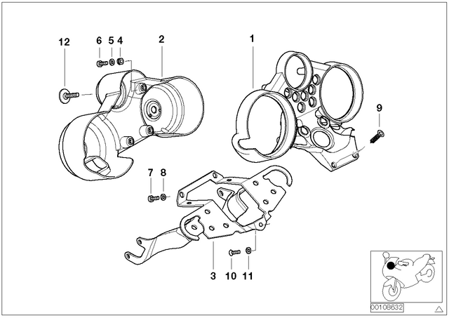 62112306725 - : Instruments Cover         for BMW-Motorrad Image