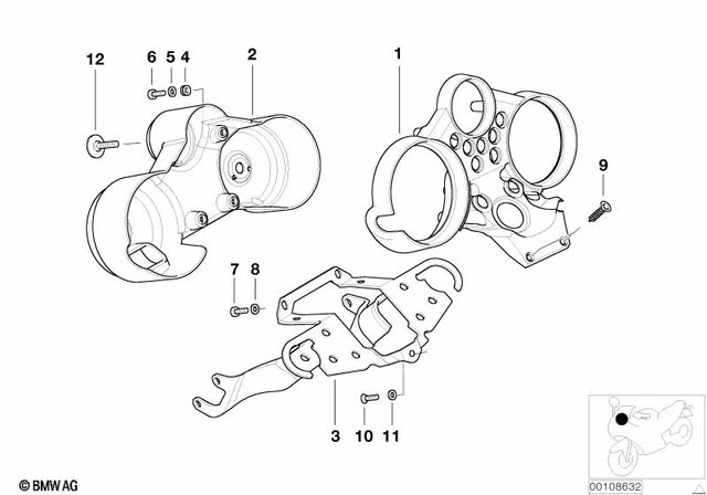 62112306969 - : Dashboard Support - Silver for BMW-Motorrad Image