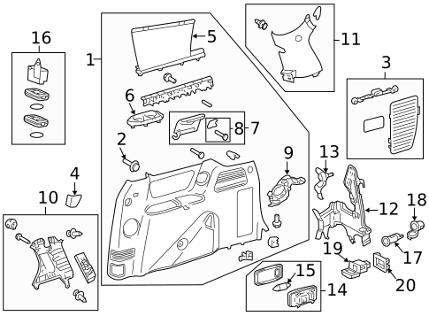 Interior Trim - Side Panel for 2018 Toyota Sienna #0