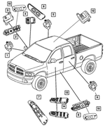 5HZ72XDVAC - Electrical: Power Window/door Lock Switch Bezel, Right for Mopar Image