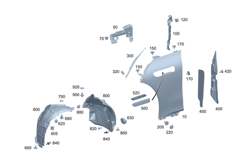 Front Fender/Wheel Well Cover for 2025 Mercedes-Benz EQS AMG #0