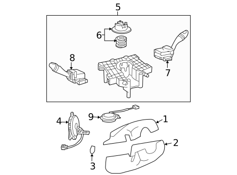 Shroud, Switches & Levers for 2001 Hyundai Santa Fe #0