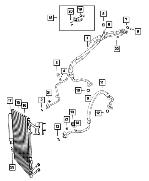 Air Conditioner and Heater Plumbing for 2017 Jeep Wrangler #1