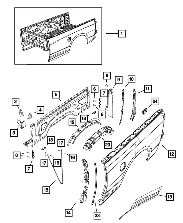 « 68079527AA – Body Sheet Metal Except Doors : Latéral De Boîtier Renfort, Côté Gauche pour Mopar Image »