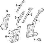 F2AZ5402504A - Body: Windshield Pillar for Ford Image image