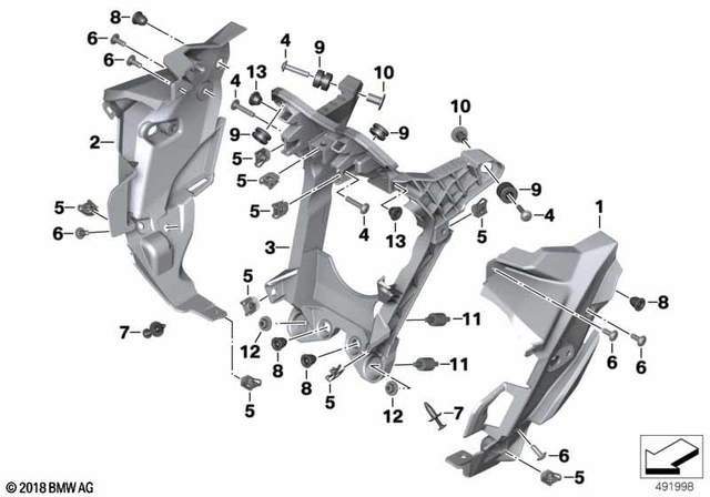 46638546347 - Frame and Mounting Parts: Cover, Front Carrier, Left -  for BMW-Motorrad Image
