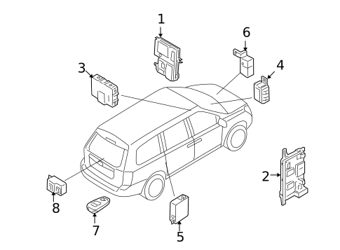 Tire Pressure Monitor Components for 2007 Hyundai Entourage #1