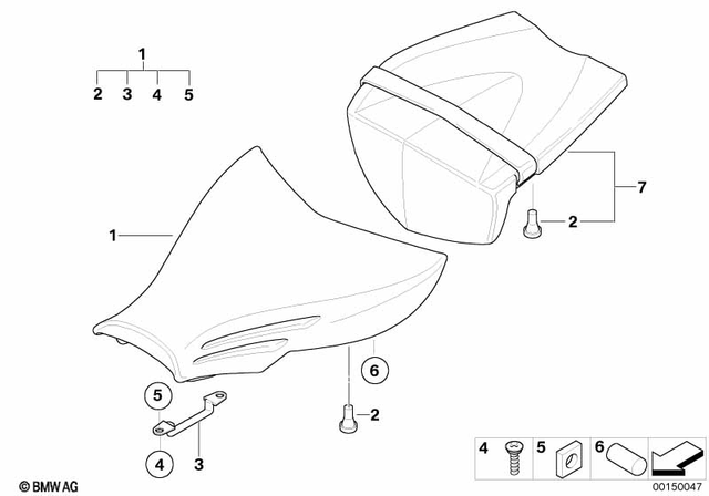 52537696563 - : Seat, Red, Front for BMW-Motorrad Image