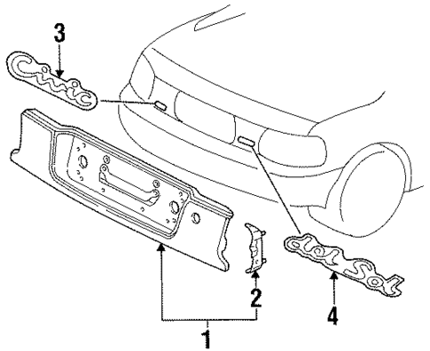 Exterior Trim - Rear Body for 1995 Honda Civic del Sol #0
