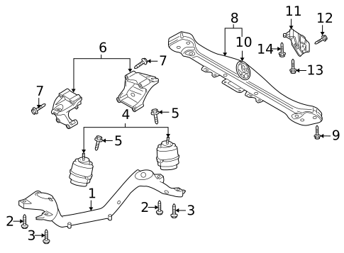 Engine & Trans Mounting for 2007 Volkswagen Touareg #0